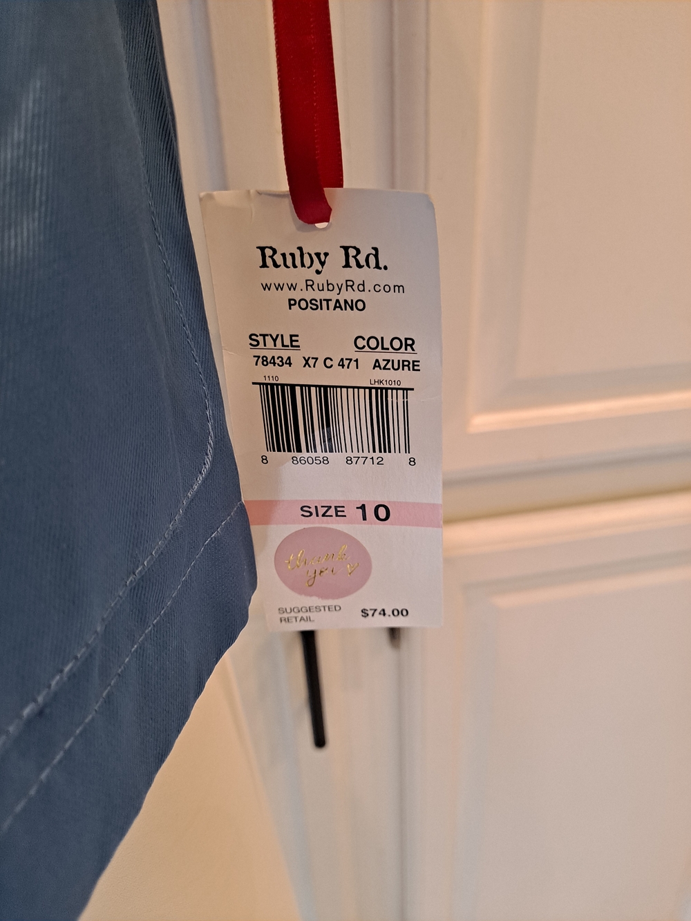 Ruby Rd. Azure Blue Utility Jacket Wide Versatile Drawstring Collar Buttonup NWT - Picture 9 of 11